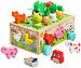 Playtastic 25-teiliges Sortierspielzeug "Farm" aus Holz, mit Tieren und Pflanzen Playtastic Sortierspielzeuge