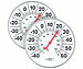 infactory 2er-Set Bimetall-Thermometer für innen & außen, Temperatur in °C & °F infactory 