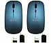GeneralKeys 2er-Set Flache Akku-Mini-Maus mit Bluetooth 5.2 & 2,4 GHz, graublau GeneralKeys Geräuscharme Mini-Mäuse mit Bluetooth und USB-Empfänger