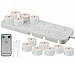 Lunartec 12er-Set LED-Akku-Teelichter mit USB-Ladestation, Fernbedienung, Timer Lunartec 