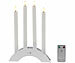 Lunartec 4 Akku-LED-Stabkerzen mit Dochten, Bogen-Ladestation, Timer, weiß Lunartec Akku-LED-Stabkerzen mit Dochten, Bogen-Ladestation und Timer