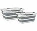 infactory 2er-Set Faltbarer Wäschekorb 28 & 40 l, Belüftungslöcher, 3 Griffe infactory Faltbare Wäschekorbe mit Belüftungslöchern