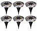Lunartec 6er-Set Akku-Solar-Bodenleuchten, Edelstahlgehäuse, 8 LEDs, warmweiß Lunartec LED-Solar-Bodenleuchten