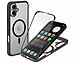 Xcase 360°-Schutzhülle für iPhone 16, stoßfest, MagSafe-kompatibel, schwarz Xcase 360°-Ganzkörper-Schutzhüllen für iPhone 16 mit Glas-Displayschutzfolie, MagSafe-kompatibel, stoßfest