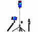 Somikon Smartphone-Selfie-Stativ, bis 170 cm, mit Bluetooth-Fernauslöser Somikon Selfie-Sticks und Smartphone-Stative
