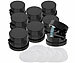 General Office 8er-Set magnetische Kabelclips, 360° drehbar, mit Klebepads, schwarz General Office Magnetische Kabelclips, 360° drehbare, mit Klebepads 