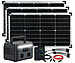 revolt Tragbare Powerstation & Solargenerator 512 Wh, USV, App, 3x 60-W-Panel revolt 2in1-Solar-Generatoren & Powerbanks mit externer Solarzelle für ortsfesten Betrieb