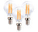 Luminea 3er-Set LED-Filament-Lampen, G45, E14, 470 lm, 4 W, 2700 K, dimmbar, E Luminea