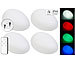 Lunartec 4er-Set Solar-LED-Dekosteine mit Fernbedienung, RGB+W, IP44, 32 cm Lunartec Solar-LED-Dekosteine