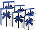 Your Design 6er-Set edle Geschenk-Boxen mit blauer Schleife, 3 verschiedene Größen Your Design