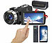 Somikon 8K-UHD-WLAN-Camcorder, IPS-Touchdisplay, 48 MP, 18-facher Zoom, App Somikon 8K-UHD-Camcorder mit Touch-Screen und App-Steuerung