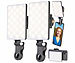 Somikon 2er-Set Selfie-Akku-Lichter mit 60 dimmbaren LEDs, Clip, CCT, 250 lx Somikon Selfie-Lichter mit CCT-LEDs, Akku und Klemmhalterung