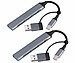 PEARL 2er-Set USB-C-4-Port-Hubs, je1x USB 3.0 + 3x USB 2.0, Adapter zu USB-A PEARL Passive 4-Port-USB-Hubs mit 1x USB 3.0 und 3x USB 2.0