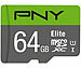 PNY Elite microSD, mit 64 GB und SD-Adapter, lesen bis zu 100 MB/s PNY