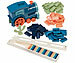 Playtastic Domino-Zug Spielzeug-Set mit 80 farbigen Domino-Steinen, Licht und Ton Playtastic