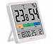PEARL Thermo- und Hygrometer mit farbiger Komfort-Anzeige, Uhrzeit & Wecker PEARL Digitale Thermometer/Hygrometer mit Uhrzeit-Anzeige und Wecker