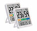 PEARL 2er-Set Thermo- und Hygrometer, Komfort-Anzeige, Uhrzeit und Wecker PEARL Digitale Thermometer/Hygrometer mit Uhrzeit-Anzeige und Wecker