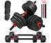 PEARL sports 2in1-Kurz- und Langhantel-Set, 20 kg, verstellbar, Sternverschlüsse PEARL sports 2in1-Kurz- und Langhantel-Sets 