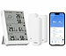 Luminea Home Control WLAN-Temperatur- & Luftfeuchtigkeits-Set mit Display, 3 Sensoren Luminea Home Control WLAN-Temperatur- und Luftfeuchtigkeits-Sets mit Display, Sensoren & App