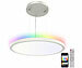 Luminea Home Control Super Slim WLAN-CCT-LED-Deckenlampe, 24 Watt, App, Hängehalterung Luminea Home Control Super-Slim-LED-Deckenlampen mit Hängehalterung, RGB-Backlight, WLAN und Fernbedienung
