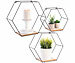 Carlo Milano 3er-Set Hexagon-Metall-Wandregale, 3 verschiedene Größen, schwarz Carlo Milano