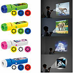 Playtastic 4er-Set Projektor-Taschenlampen mit 96 Bildern auf 12 Bildscheiben Playtastic Projektor-Taschenlampen für Kinder 