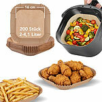 Rosenstein & Söhne 200 Stück Backpapiere für Heißluftfritteusen mit 2 - 4,1 l, 16 x 16 cm Rosenstein & Söhne Backpapiere für Heißluftfritteuse 