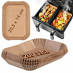 Rosenstein & Söhne 200 Stück Backpapiere für Dual-Heißluftfritteusen, 20,5 x 14 cm Rosenstein & Söhne Backpapiere für Heißluftfritteuse 