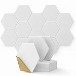 Carlo Milano 12 selbstklebende Hexagon-Akustikplatten, Schallabsorption, weiß Carlo Milano Akkustikplatten 