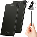 revolt 2er-Set Notfall-Powerbank, Kreditkartenformat, 5.000 mAh, USB-Kabel revolt  