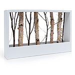 Weisser Holz-Deko-Rahmen mit &Auml;sten, Querformat 