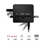 Reiseadapter Universal Reisestecker 150 L&auml;nder + USB-Ladeport Arcotec Weltreisestecker