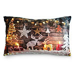 LED-Deko-Kissen Elch mit Reissverschluss