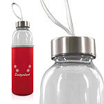 Trinkflasche SLACK Glas inkl. Neoprenüberzug, rot Sport-Trinkflaschen