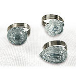 Versilberte Serviettenringe 4er-Set mit Strassteinen & Geschenkbox Serviettenhalter