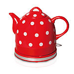 Kabelloser Keramik-Wasserkocher/Teekanne, rot Keramik-Wasserkocher