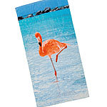 Badetuch aus Baumwoll-Frottee: Motiv Flamingo Badetücher Baumwolle-Frottee