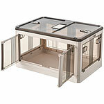Xcase Faltbare Aufbewahrungsbox mit Deckel & Türen, 85 Liter, weiß Xcase Faltbare Aufbewahrungsboxen mit Deckel und seitlichen Klappen, transparent