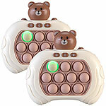 Playtastic 2er-Set Quick-Push-Bubble-Spielkonsole "Bär", Tierform, Batterien Playtastic Quick-Push-Bubble-Spielkonsolen mit Display