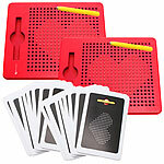 Playtastic 2er-Set magnetische Reise-Zeichentafeln, rot, 17,5 x 21,5 x 1,2 cm Playtastic Magnetische Zeichentafeln