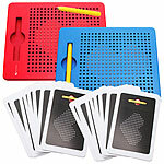 Playtastic 2er-Set magnetische Reise-Zeichentafeln, Stift & Vorlagen, rot & blau Playtastic Magnetische Zeichentafeln