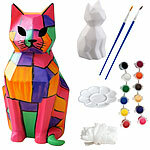 Playtastic DIY-Katzenlampen-Malset mit 12 Farben, batteriebetrieben Playtastic DIY-Mallampen für Kinder