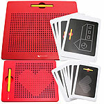 Playtastic 2er-Set magnetische Reise-Zeichentafeln, Stift & Vorlagen, rot Playtastic 