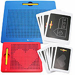 Playtastic 2er-Set magnetische Reise-Zeichentafeln, Stift & Vorlagen, blau & rot Playtastic Magnetische Zeichentafeln