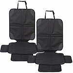 Lescars 2er-Set Kindersitzunterlage mit Anti-Rutsch-Funktion, ISOFIX-geeignet Lescars Autositz-Schutzunterlagen mit Netztaschen