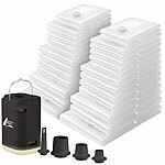 PEARL 15er-Set Vakuumbeutel für Kleidung+ Mini-4in1-Akku-Luftpumpe PEARL Vakuum-Kleiderbeutel für Staubsauger-Kompression 