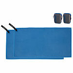 PEARL 2er Mikrofaser-Handtuch mit Tasche schnell trocknend 30 x 60 cmblau PEARL Mikrofaser-Handtücher