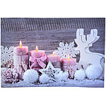 infactory Animiertes LED-Wandbild "Kerzen mit Rosen & Rentier", 38 x 58 cm infactory LED-Weihnachts-Wandbilder 