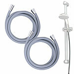 BadeStern 2er-Set flexible Silikon-Duschschläuche mit Verdrehschutz,1,5Meter,gra BadeStern Ultra flexibler & dehnbarer Silikon-Brauseschläuche