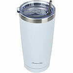 Rosenstein & Söhne 4er-Set Doppelwandiger Isolierbecher, weiß, 600 ml, Edelstahl Rosenstein & Söhne Doppelwandige Isolierbecher